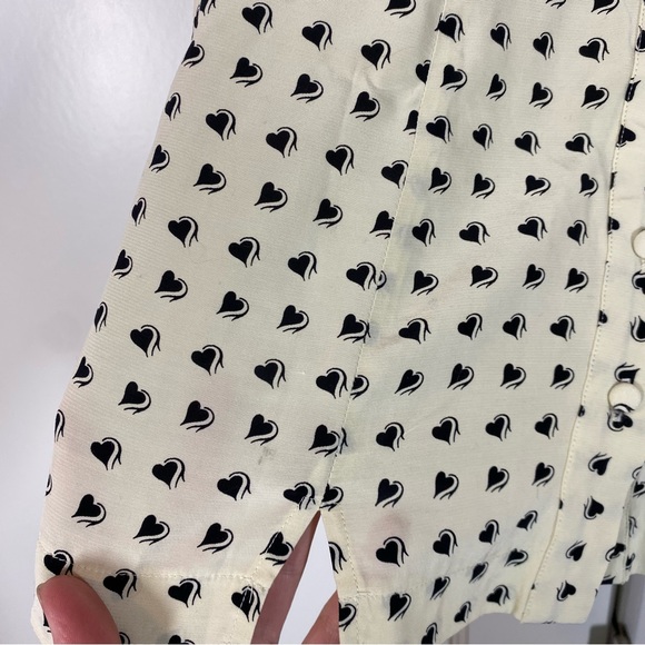 For Love and Lemons Sweetheart Mini Heart Skirt size xs Cream‎ Black Novelty - Picture 6 of 10